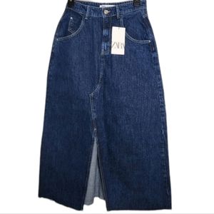 NWT Zara denim midi/maxi skirt